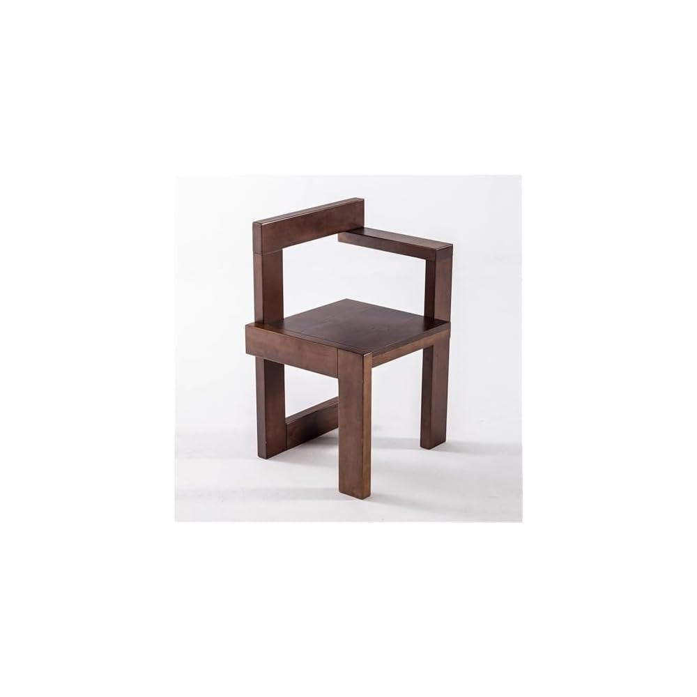 Vintage Retro Dining Chair Set - Solid Wood Accent Chairs for Living Room & Balcony - Stylish Vanity Chairs - Practical & Durable (Black, 2-Pack)