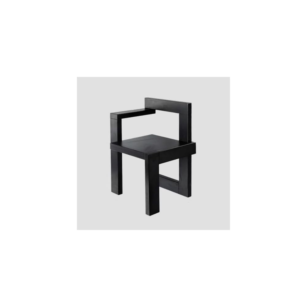 Vintage Retro Dining Chair Set - Solid Wood Accent Chairs for Living Room & Balcony - Stylish Vanity Chairs - Practical & Durable (Black, 2-Pack)