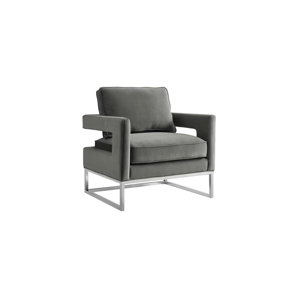 The Avery Collection Modern Style Living Room Den Velvet Upholstered Armchair with Gold Legs, Pink