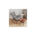 Living Room Sofa Rocking Chair Recliner,Leisure Rocking Chair, Soft Rocking Chair with Footstool,Comfy Upholstered Rocking Chair,Glider Rocker(Orange+White)