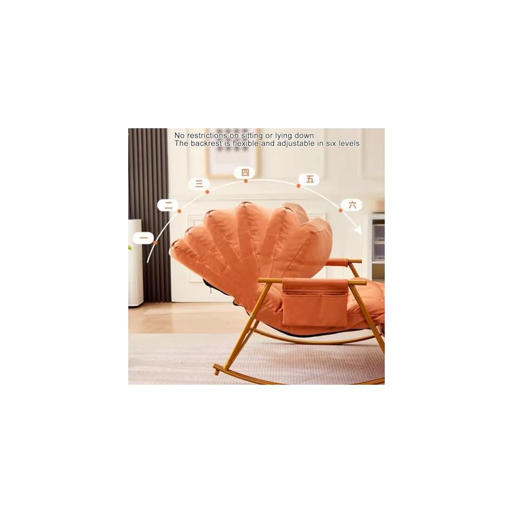Living Room Bedroom Metal Rocking Chairs with High Back,Glider Chair with High Backrest Armchair Chair.Modern Rocker Chairs(Grey)