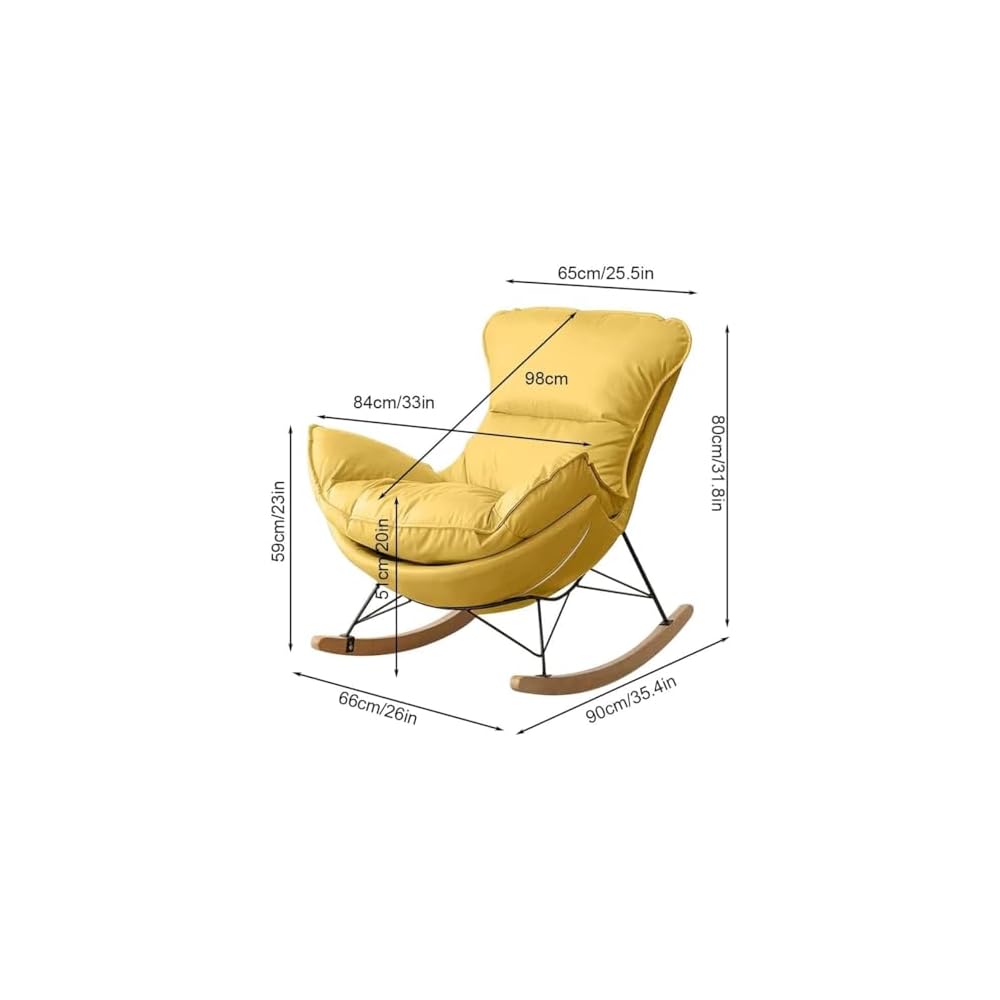 Leisure Sofa Rocking Chair ​and Footstool, Modern Armless Chair Recliner Chair,Sofa Chair for Bedroom,Balcony, Comfortable ​ Chair with Seat Cushion (Color : /Gray, Size : with
