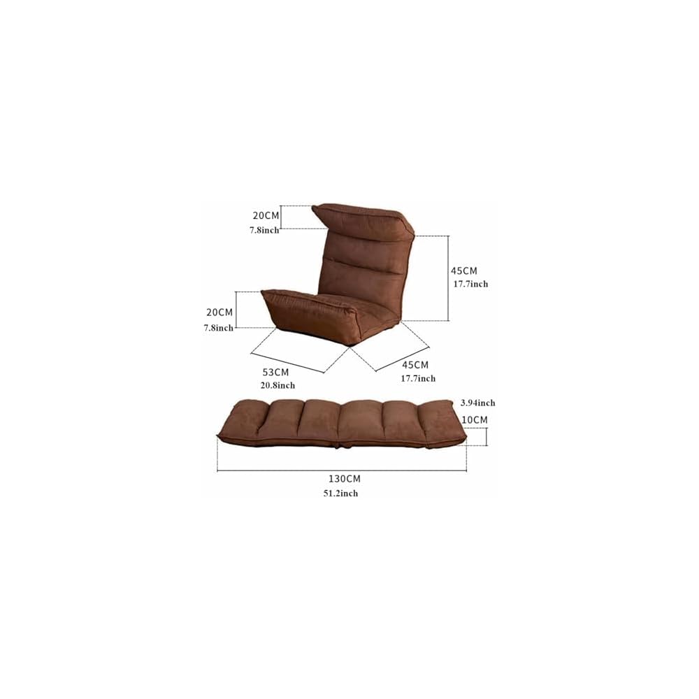 LSLYTQ Floor Chair, Floor Sofa Chair Gaming Chair with 14 Adjustable Position, Padded Back Support Floor Cushioned Seat, Folding Lazy Chair Small Sofa for Meditation, Reading, Resting Meditation
