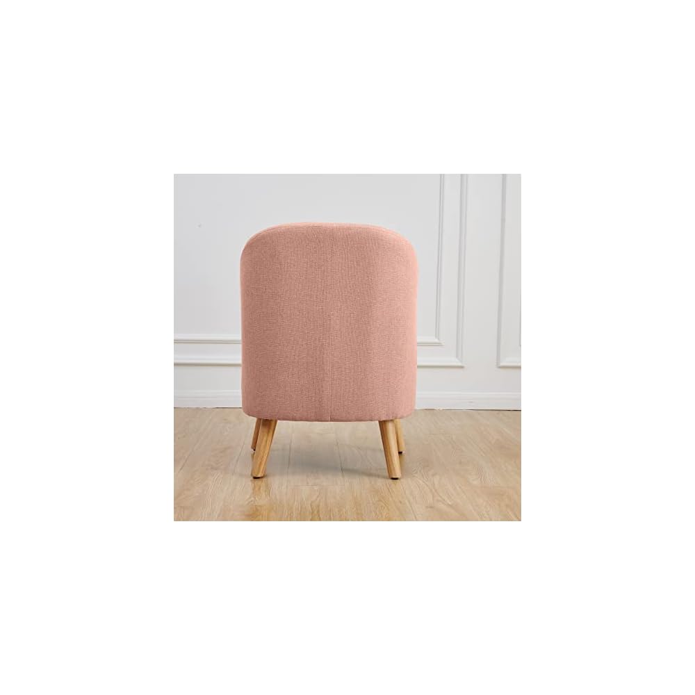 Accent Upholstered Club Cute Dirty Pink Tub Chairs with Barrel Style, Comfortable Round Side Sofa Chair Sitting Sofa Chair for Living Room Bedroom Small Spaces