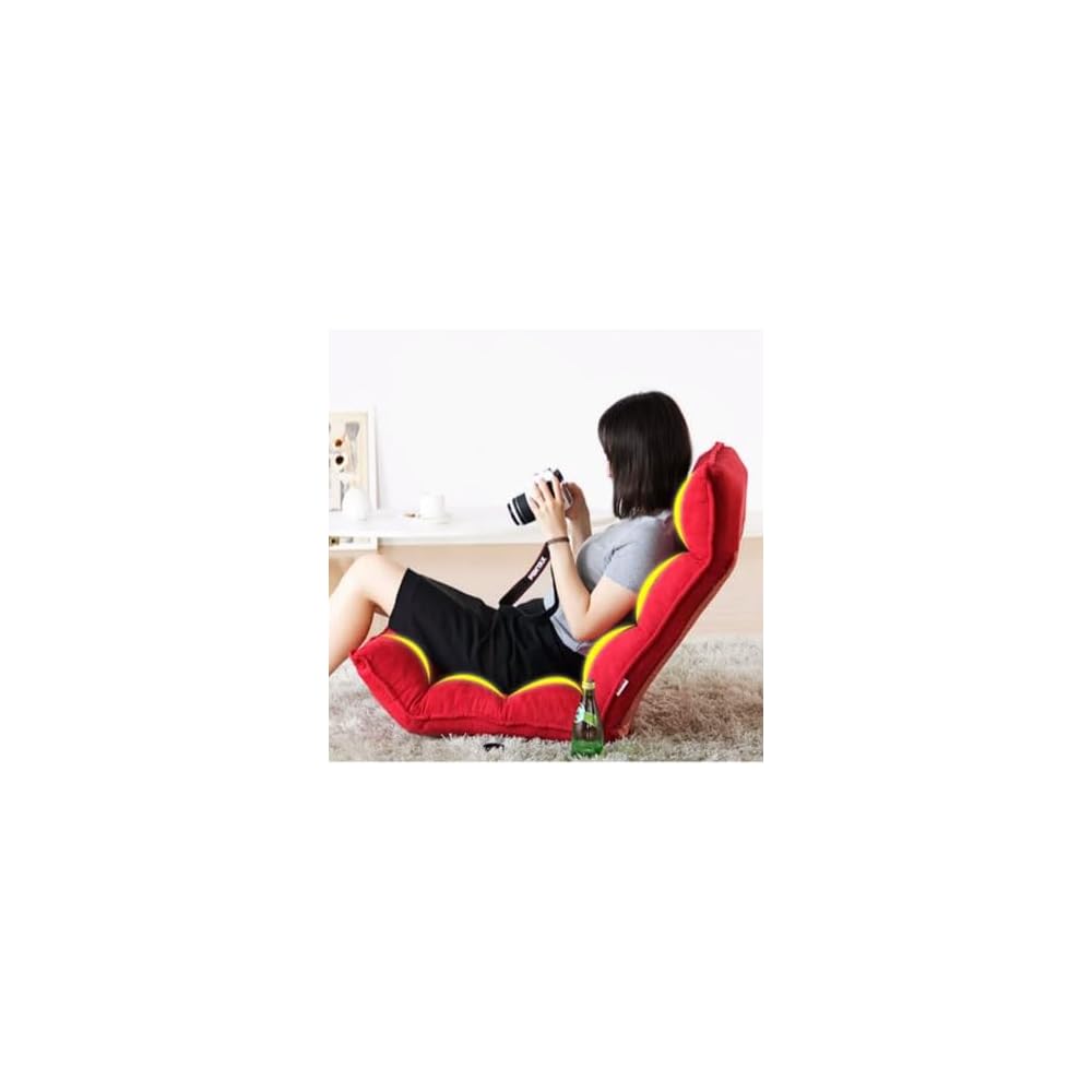 LSLYTQ Floor Chair, Floor Sofa Chair Gaming Chair with 14 Adjustable Position, Padded Back Support Floor Cushioned Seat, Folding Lazy Chair Small Sofa for Meditation, Reading, Resting Meditation