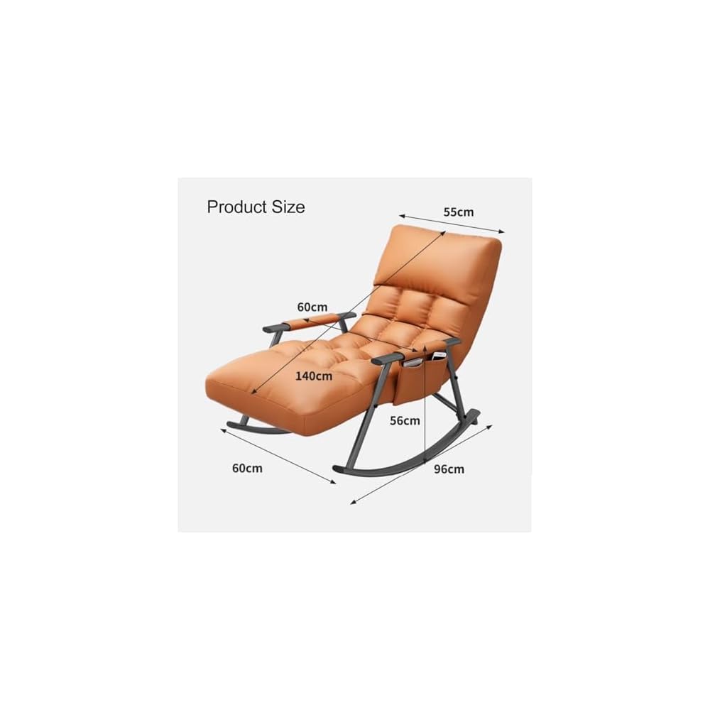 Living Room Bedroom Metal Rocking Chairs with High Back,Glider Chair with High Backrest Armchair Chair.Modern Rocker Chairs(Grey)