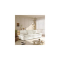 94.5" 3-in-1 King Size Sleeper Sofa, Corduroy Upholstered Deep Seat, Pull-Out Fold-Out Bed for Living Room Apartment, White