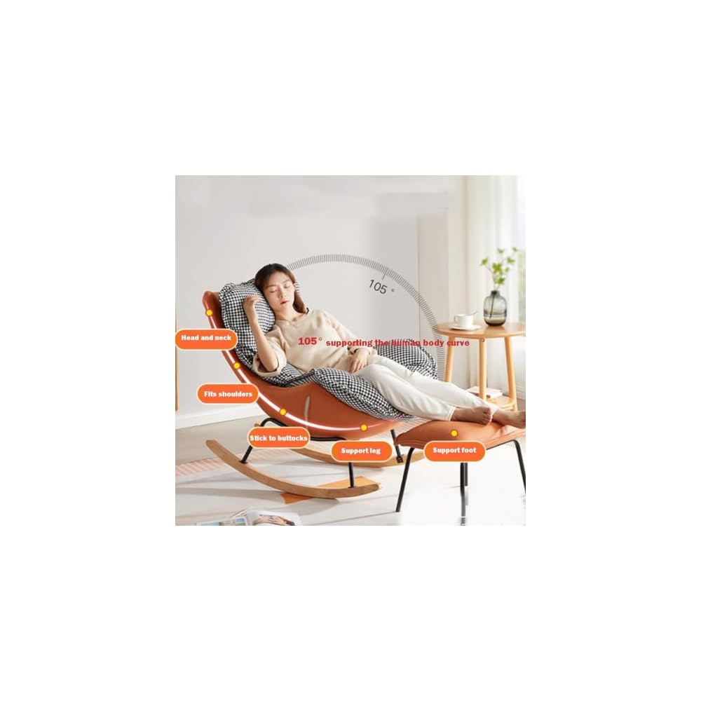 Leisure Sofa Rocking Chair ​and Footstool, Modern Armless Chair Recliner Chair,Sofa Chair for Bedroom,Balcony, Comfortable ​ Chair with Seat Cushion (Color : /Gray, Size : with