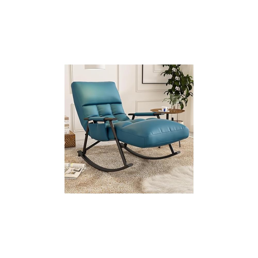Living Room Bedroom Metal Rocking Chairs with High Back,Glider Chair with High Backrest Armchair Chair.Modern Rocker Chairs(Grey)
