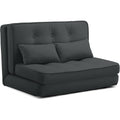 Folding Sofa Bed, Convertible Floor Sofa with Pillows, Fabric Floor Couch & Memory Foam Foldable Mattress with Washable Cover for Living Room, Guest Room, Dorm (Black)