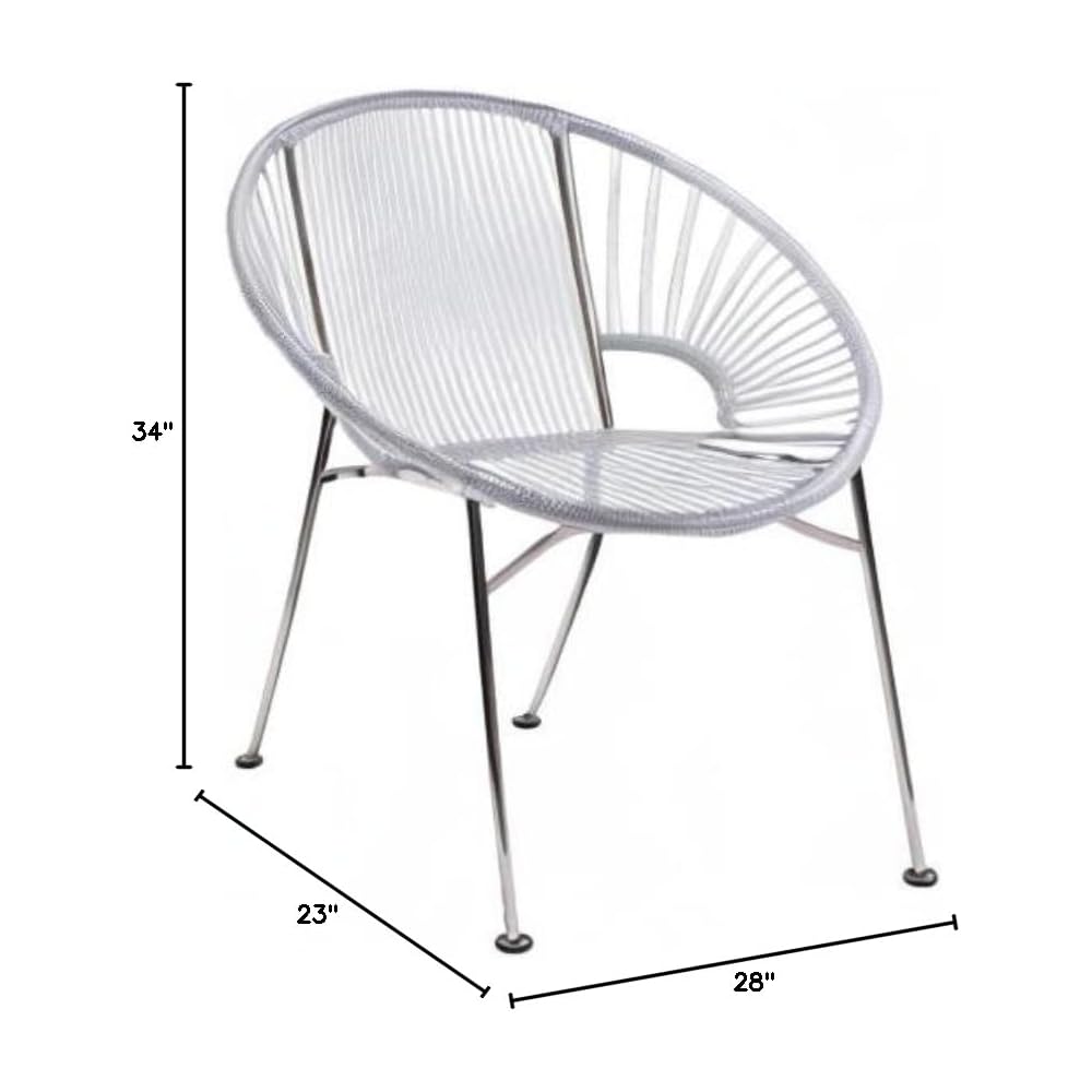 Concha Chair – Clear Weave on Chrome Frame