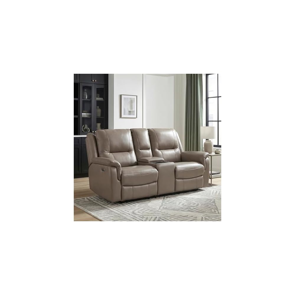 Top Grain Leather Match Power Reclining Chair, Brown