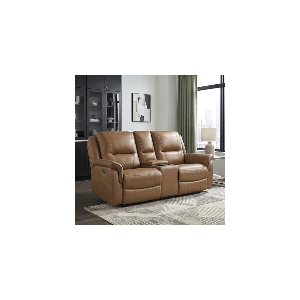 Top Grain Leather Match Power Reclining Chair, Brown
