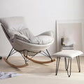 Leisure Sofa Rocking Chair ​and Footstool, Modern Armless Chair Recliner Chair,Sofa Chair for Bedroom,Balcony, Comfortable ​ Chair with Seat Cushion (Color : /Gray, Size : with