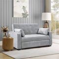 Ainsley 66.5" Convertible Sleeper Loveseat, Full Size, Dreamcoil Comfort, Soft Woven Fabric, Light Grey