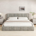 Full Cloud Bed Frame, Boneless Cushioned Foam Bed with Plush Fabric