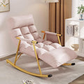 LSLYTQ Indoor Rocking Chair Adult Armchair Accent Chair Living Room Chairs Armchair Back Adjustable, Thick Padded and Metal Frame Leisure Sofa Rocking Chair