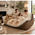 53" Oversized Cloud Lounge Sofa for Adults, Soft Floor Couch with Chaise, Cozy Deep Seat Modular Sofa for Living Room, Bedroom & Movie Room, Fluffy Faux Fur Bean Bag Couch, Cream Ivory