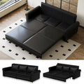 93.7'' Sleeper Sofa Bed King Size, Faux Leather Pull Out Couch, Black