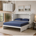 Emurphybed Paradiseo Murphy Cabinet Chest Bed with Charging Station 6 Inch, Queen (White)