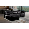 Riccardo 3-Piece Power Reclining Sectional Couch for Living Room with 1 Recliner Seat, Top-Grain Italian Leather, Adjustable Headrests, Left-Facing L-Shape Sofa, Black