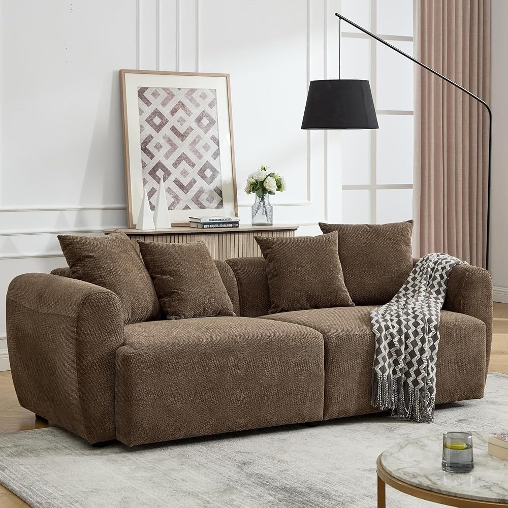 83'' Modern Oversized Sofa, Chenille Velvet Living Room Couch