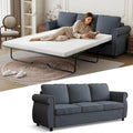 Queen Pull Out Sofa Bed, 81.5" Sleeper Sofa with Memory Foam Mattress/ Rolled Armrests, Convertible 3 Seater Pull Out Couch Bed, Loveseat Sofa Cama Para Sala for Living Room, Guest Room, Dark Gray