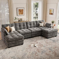116.5" Modular Sectional Cloud Couch, U Shaped Tufted Sofa for Living Room