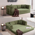 79" Convertible Sofa Bed, 4-in-1 Corduroy Boneless Couches for Living Room, Folding Queen Size Futon, Floor Mattress Loveseat Sofa Bedroom Apartment Lounge, 2 Pillows, Green